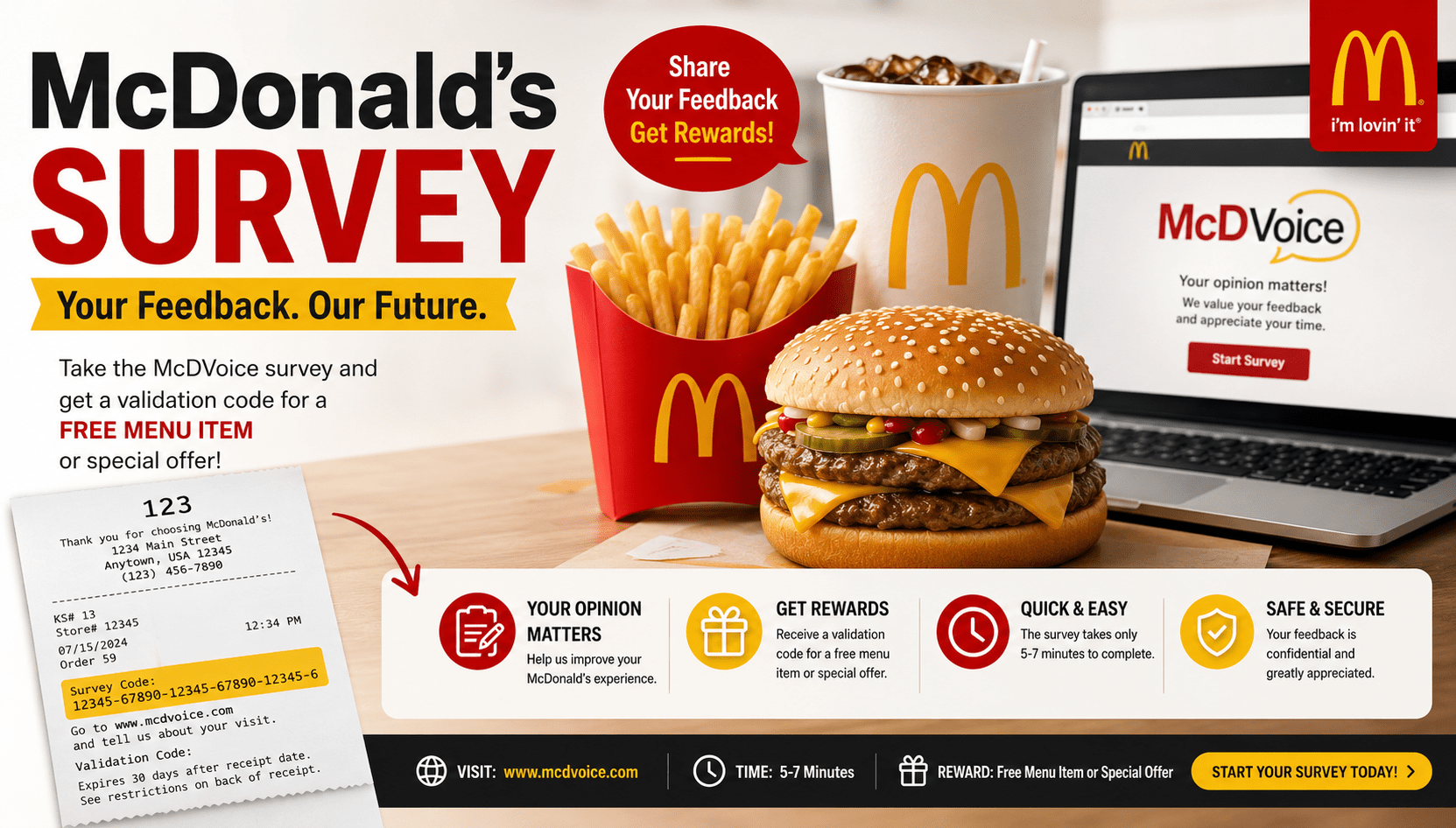 McDonald's Survey (McDVoice): Complete the Customer Survey & Get Free Food