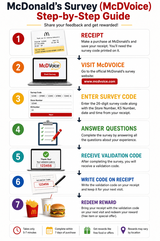 McDonald's Survey (McDVoice): Complete the Customer Survey & Get Free Food