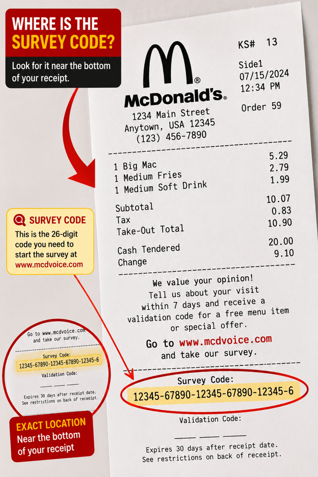 McDonald's Survey (McDVoice): Complete the Customer Survey & Get Free Food