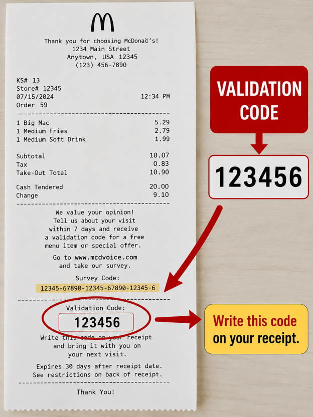 McDonald's Survey (McDVoice): Complete the Customer Survey & Get Free Food