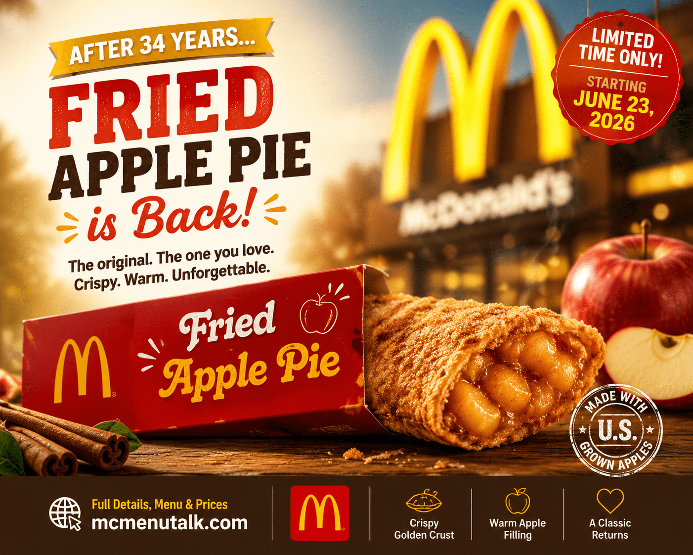Back for the First Time Since 1992: McDonald's Original Fried Apple Pie