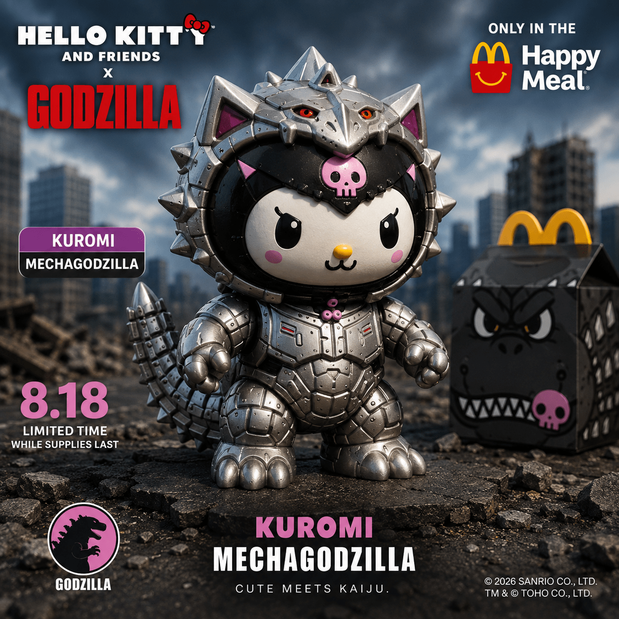 Kuromi MechaGodzilla McDonald's Toy: